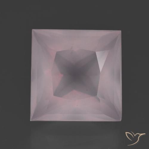 7.70ct Naturel Rose léger Quartz Rose, Carré, Transparent