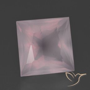 Quartz rose Rose léger naturelle Carré, 7.70 ct, Transparent