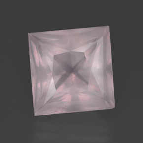 Quartz rose rose naturelle carré, 7,81 ct, transparent