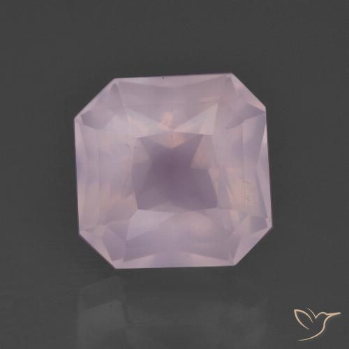 5.93ct Naturel Rose clair Quartz Rose, Taille émeraude, Transparent