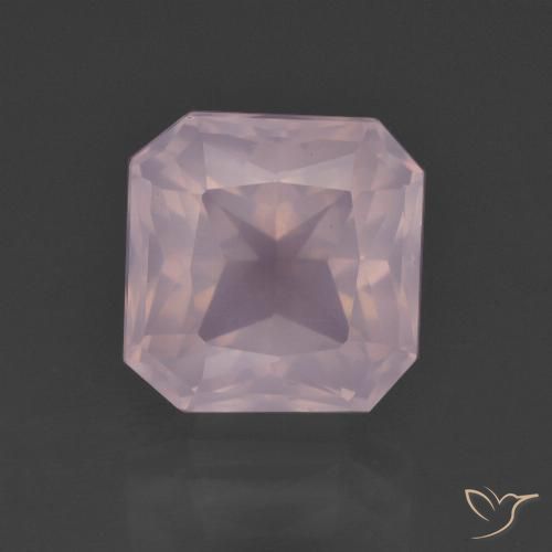 5.96ct Naturel Rose clair Quartz Rose, Taille émeraude, Transparent