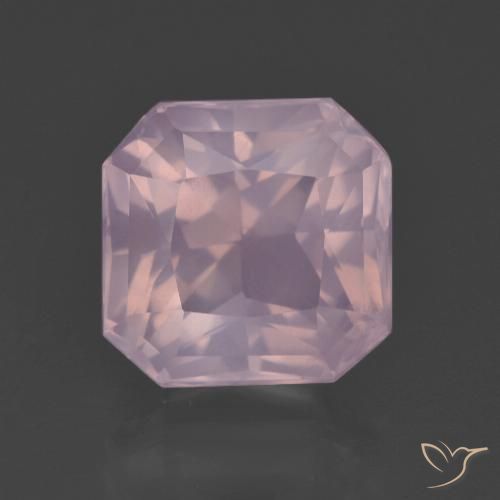 6.65ct Naturel Rose clair Quartz Rose, Taille émeraude, Transparent