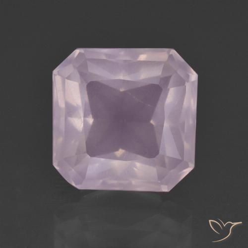 6.62ct Naturel Rose clair Quartz Rose, Taille émeraude, Transparent