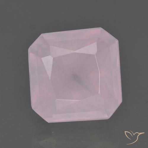 7.36ct Naturel Rose bubblegum Quartz Rose, Taille émeraude, Transparent