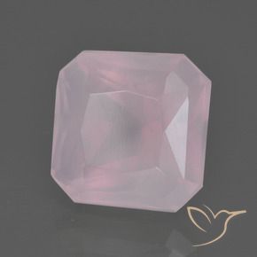 Quartz rose Rose bubblegum naturelle Octogone / coupe Émeraude, 7.36 ct, Transparent