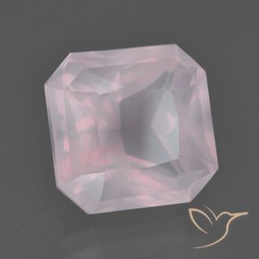 Quartz rose Rose léger naturelle Octogone / coupe Émeraude, 7.44 ct, Transparent