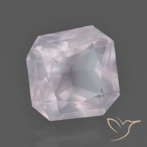 Quartz rose Rose rosé très clair naturelle Octogone / coupe Émeraude, 6.14 ct, Transparent