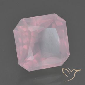 Quartz rose Rose rosé moyen naturelle Octogone / coupe Émeraude, 7.29 ct, Transparent