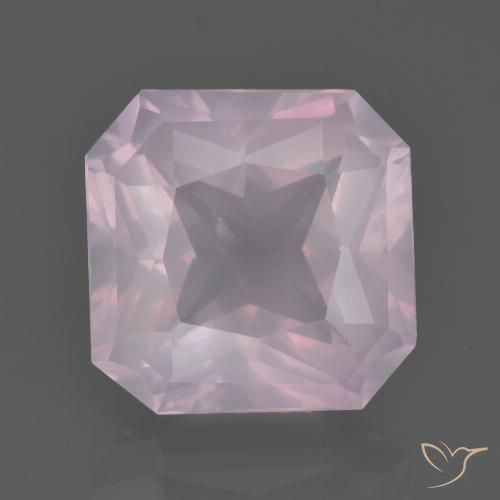 7.37ct Naturel Rose clair Quartz Rose, Taille émeraude, Transparent