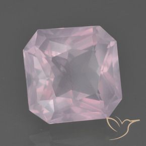 Quartz rose Rose clair naturelle Octogone / coupe Émeraude, 7.37 ct, Transparent