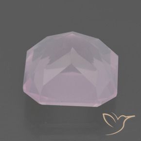 Quartz rose Rose clair naturelle Octogone / coupe Émeraude, 7.37 ct, Transparent