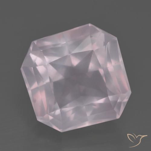 7.83ct Naturel Rose Quartz Rose, Taille émeraude, Transparent