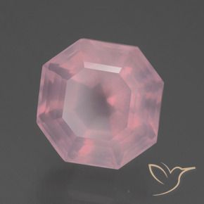 Quartz rose Rose rosé moyen naturelle Octogone / coupe Émeraude, 5.57 ct, Transparent