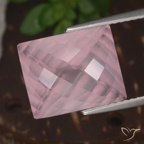 Quartz Rose Rose moyen naturelle Baquette, 6.23 ct, Transparent
