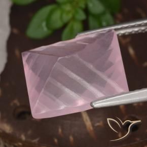 Quartz Rose Rose moyen naturelle Baquette, 6.23 ct, Transparent