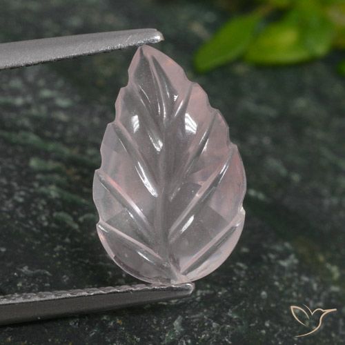2.33ct Naturel Flamant rose Quartz Rose, Taille Fleur, Transparent