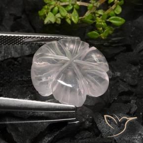 Quartz rose Blanc naturelle Taille Fleur, 9.58 ct, Transparent