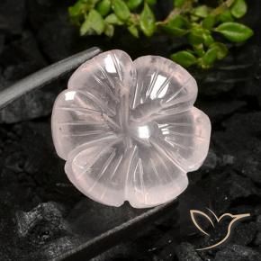 Quartz rose Rose clair naturelle Taille Fleur, 9.02 ct, Transparent