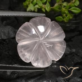 Quartz rose Rose clair naturelle Taille Fleur, 9.02 ct, Transparent
