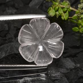 Quartz rose blanc naturelle taille fleur, 4,90 ct, transparent