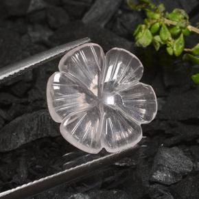 Quartz rose blanc naturelle taille fleur, 4,90 ct, transparent