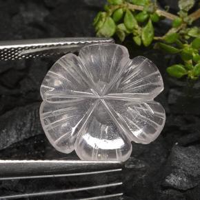 Quartz rose blanc naturelle taille fleur, 4,90 ct, transparent