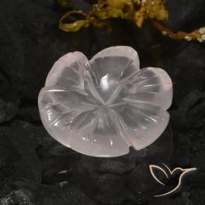 Quartz rose Flamant rose naturelle Taille Fleur, 10.56 ct, Transparent