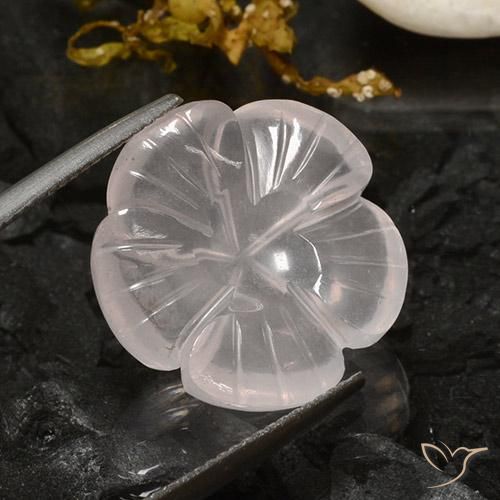 Quartz rose Blanc naturelle Taille Fleur, 12.37 ct, Transparent