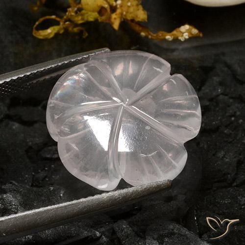 Quartz rose Blanc naturelle Taille Fleur, 12.37 ct, Transparent