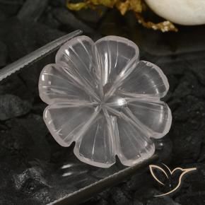 Quartz rose Blanc naturelle Taille Fleur, 10.31 ct, Transparent