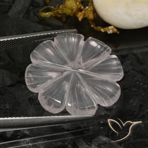 Quartz rose Blanc naturelle Taille Fleur, 10.31 ct, Transparent