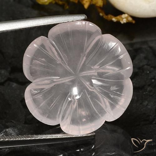 16.68ct Naturel Blanc Quartz Rose, Taille Fleur, Transparent