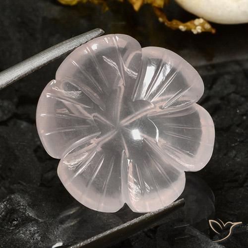 Quartz rose Blanc naturelle Taille Fleur, 16.68 ct, Transparent