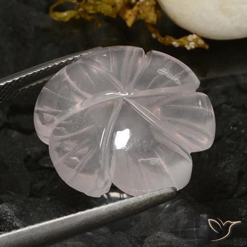 Quartz rose Blanc naturelle Taille Fleur, 16.68 ct, Transparent