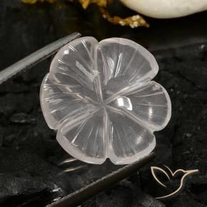 Quartz rose Blanc naturelle Taille Fleur, 9.72 ct, Transparent