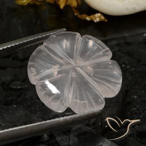 Quartz rose Blanc naturelle Taille Fleur, 9.72 ct, Transparent