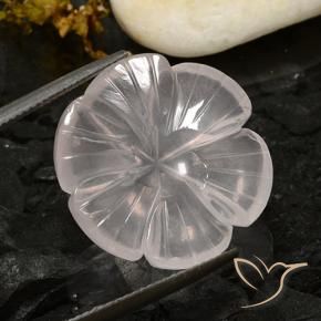 Quartz rose Blanc naturelle Taille Fleur, 17.37 ct, Transparent