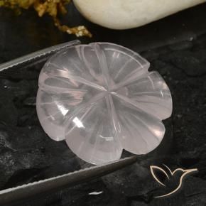 Quartz rose Blanc naturelle Taille Fleur, 17.37 ct, Transparent
