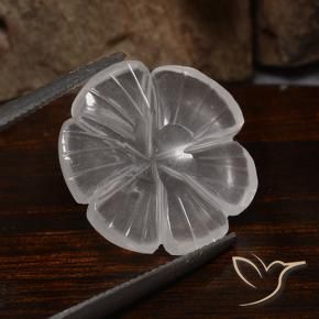 Quartz rose Blanc naturelle Taille Fleur, 9.90 ct, Transparent