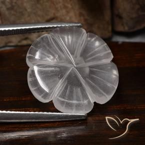 Quartz rose Blanc naturelle Taille Fleur, 9.90 ct, Transparent