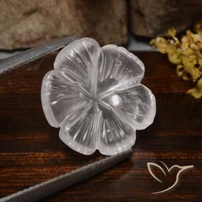 Quartz rose Blanc naturelle Taille Fleur, 6.26 ct, Transparent