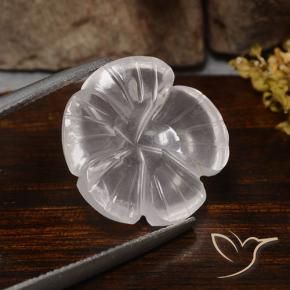 Quartz rose Blanc naturelle Taille Fleur, 11.24 ct, Transparent