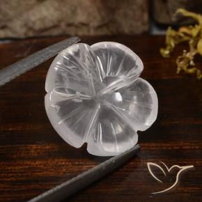 Quartz rose Blanc naturelle Taille Fleur, 6.31 ct, Transparent