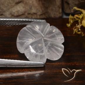 Quartz rose Blanc naturelle Taille Fleur, 6.31 ct, Transparent