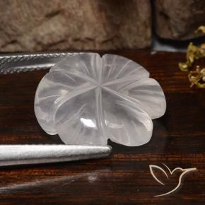 Quartz rose Blanc naturelle Taille Fleur, 10.15 ct, Transparent