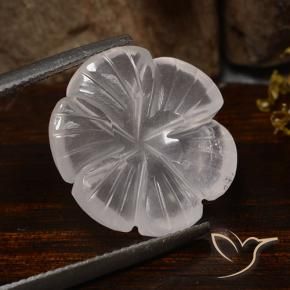 Quartz rose Blanc naturelle Taille Fleur, 10.45 ct, Transparent