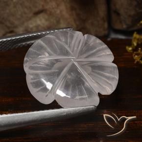 Quartz rose Blanc naturelle Taille Fleur, 10.45 ct, Transparent
