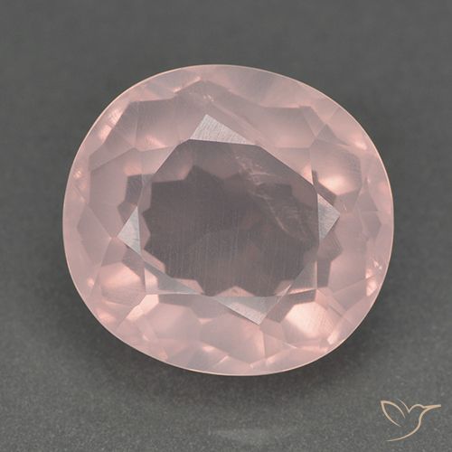 11.37ct Naturel Rose moyen Quartz Rose, ovale, Transparent