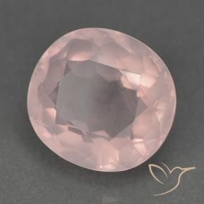 Quartz rose Rose moyen naturelle ovale, 11.37 ct, Transparent