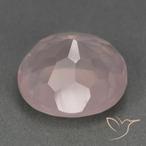 Quartz rose Rose moyen naturelle ovale, 11.37 ct, Transparent